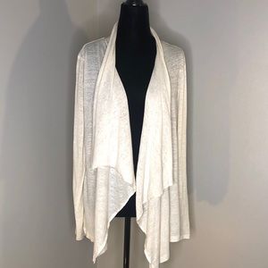 Cream sheer cardigan.